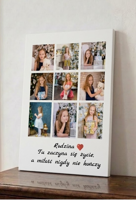 Prezent obraz na płótnie kolaż z 9 zdjęć z dedykacją