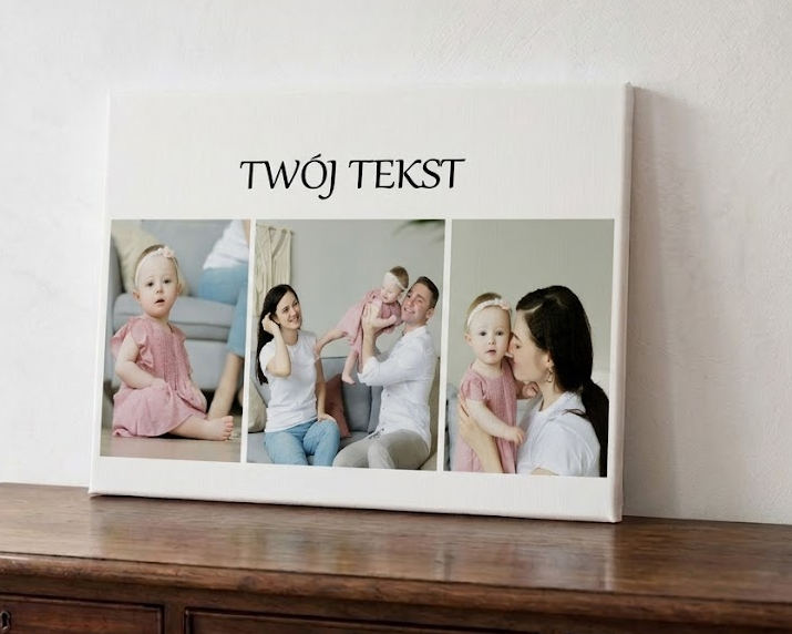 Obraz kolaż na 3 Zdjęcia z Własnym Tekstem