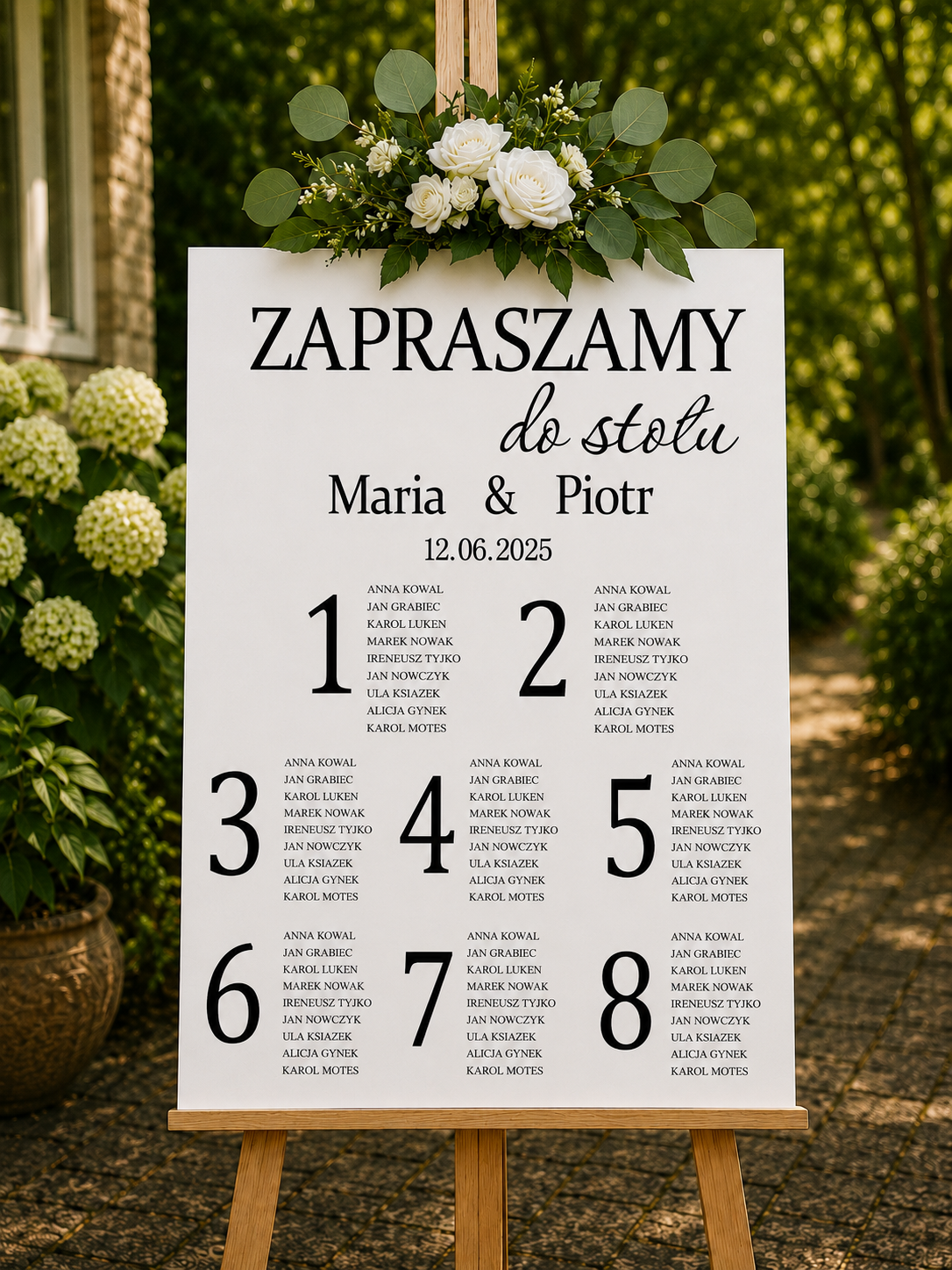 Plan stołów na ślub wesele tablica obraz na płótnie klasyczny