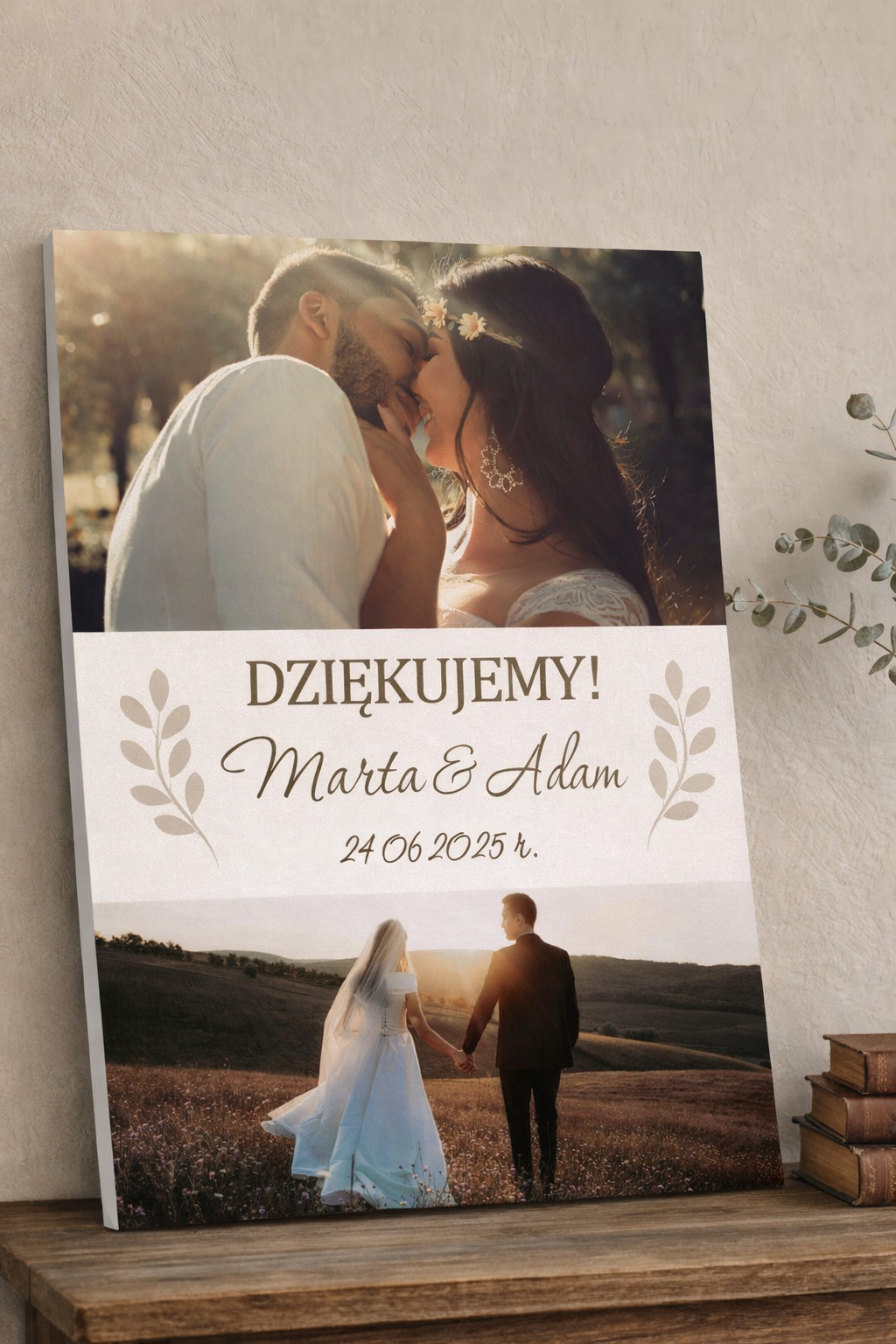 Podziękowania na ślub wesele dla rodziców obraz ze zdjęciem z dedykacją