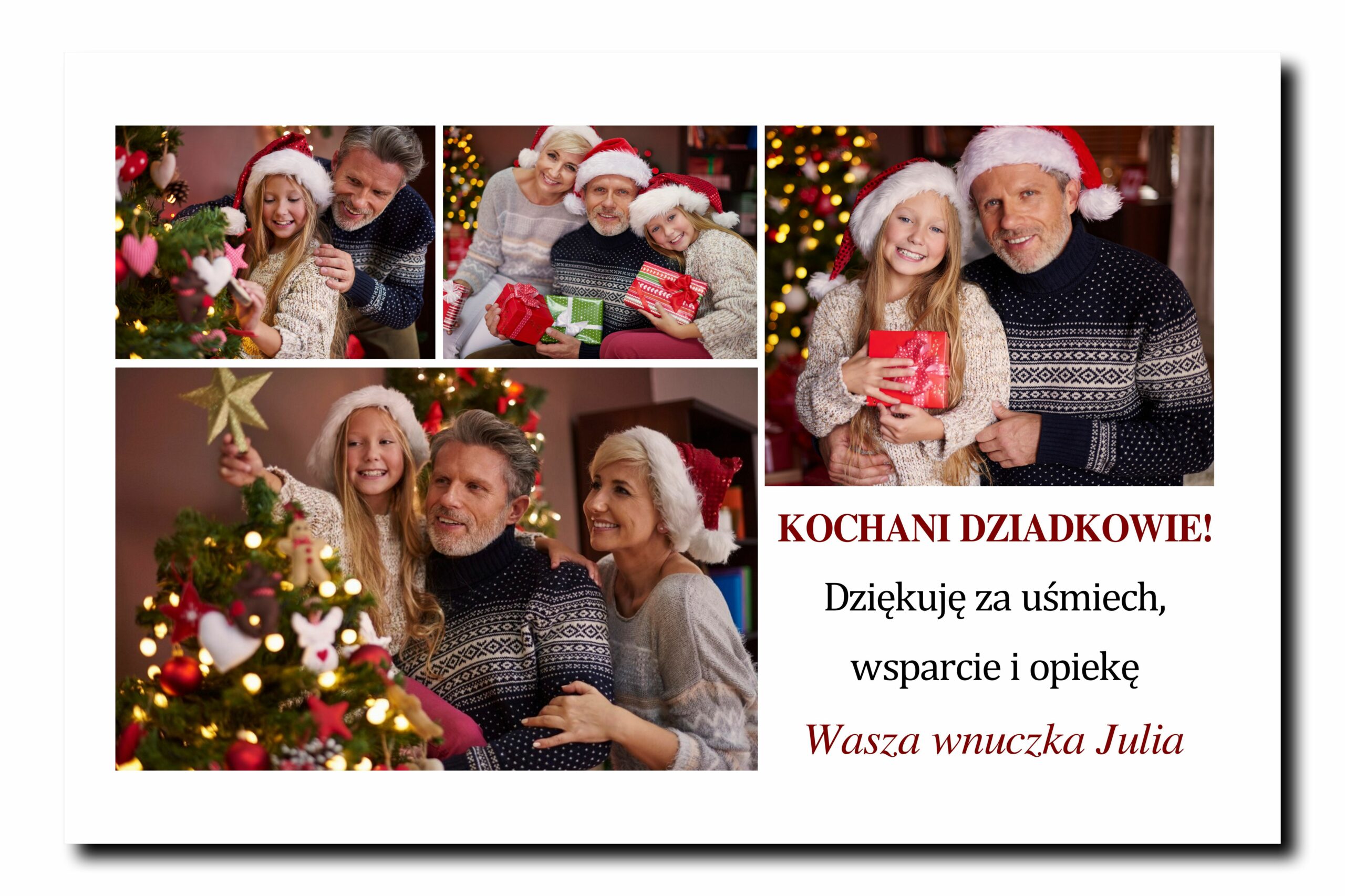 Prezent na dzień babci i dziadka - obraz kolaż ze zdjęć z dedykacją
