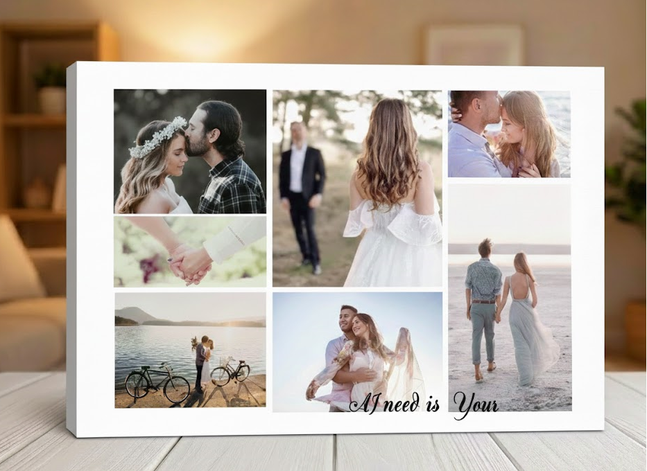 Obraz kolaż ze zdjęć z dedykacją na walentynki