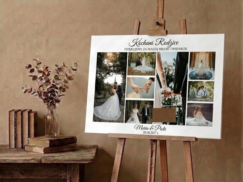 Obraz podziękowanie dla rodziców kolaż ze zdjęć