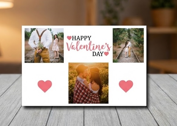 Fotoobraz kolaż ze zdjęć na rocznicę walentynki