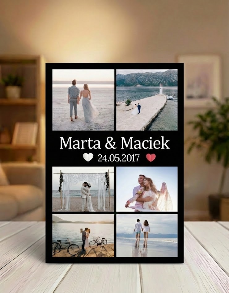 Obraz kolaż ze zdjęć prezent na walentynki