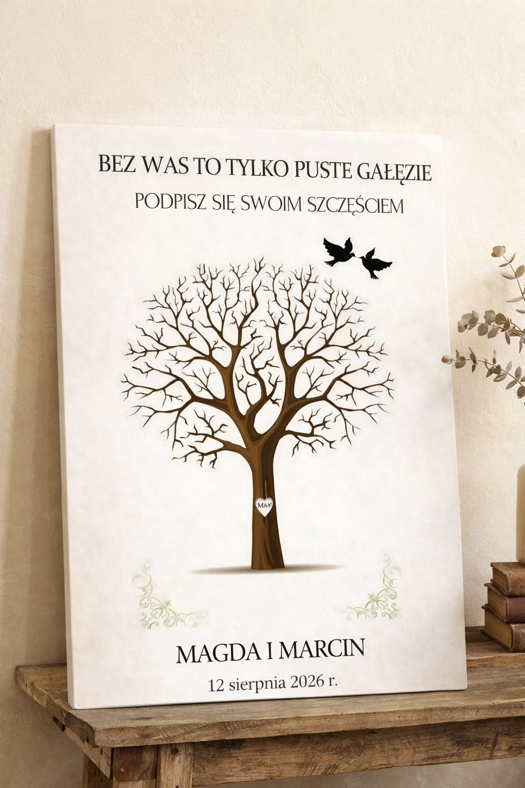 Księga gości obraz na odciski podpisy DRZEWO