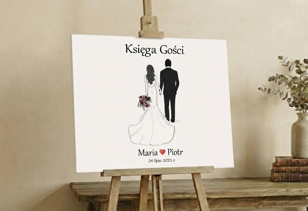 Księga Gości Obraz Para Młoda
