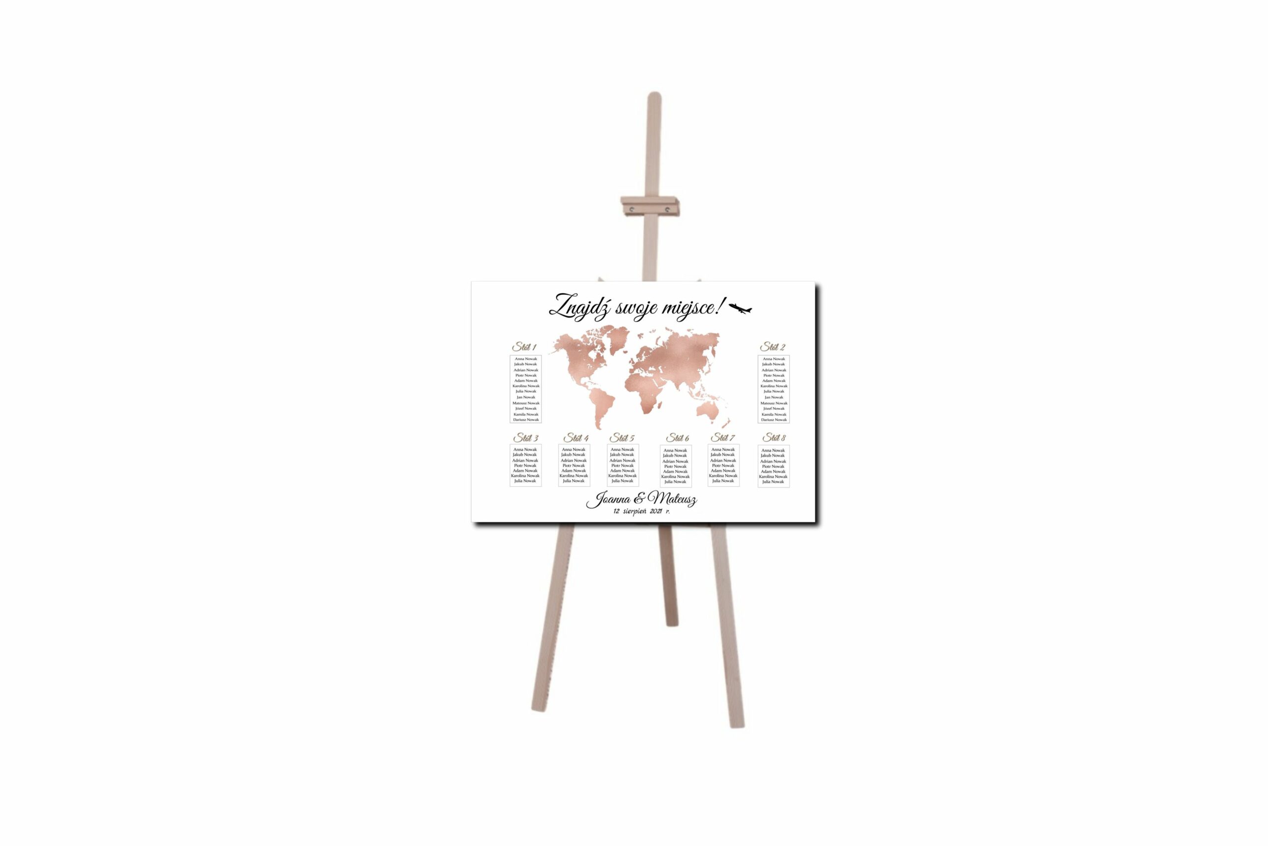 Plan stołów mapa świata obraz