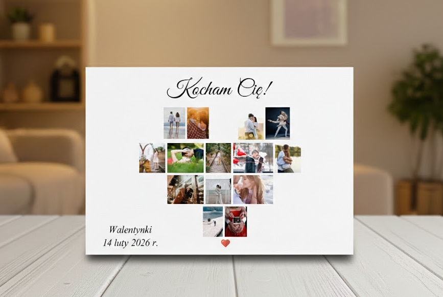Obraz kolaż SERCE ze zdjęć prezent na walentynki