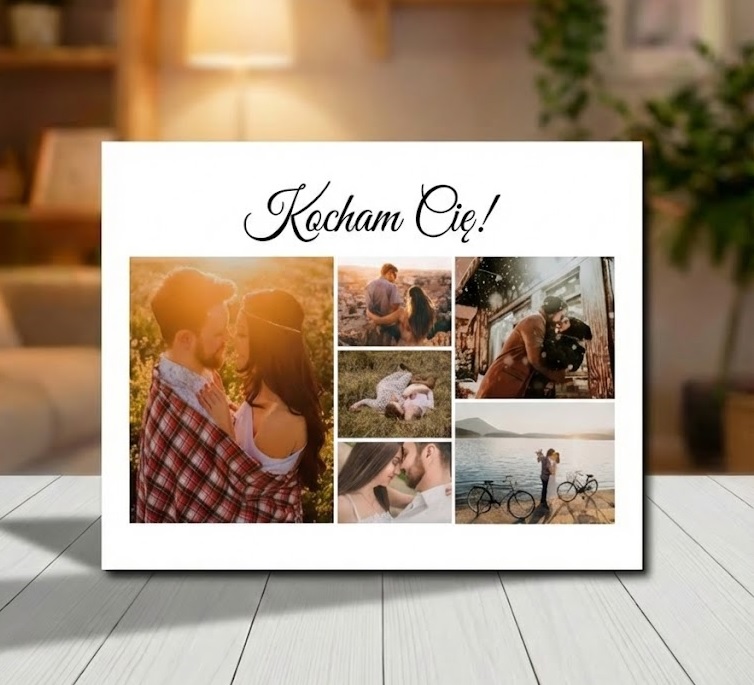 Prezent dla chłopaka dziewczyny na walentynki obraz kolaż