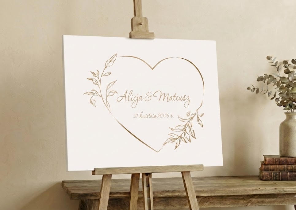 Księga gości obraz SERCE z personalizacją