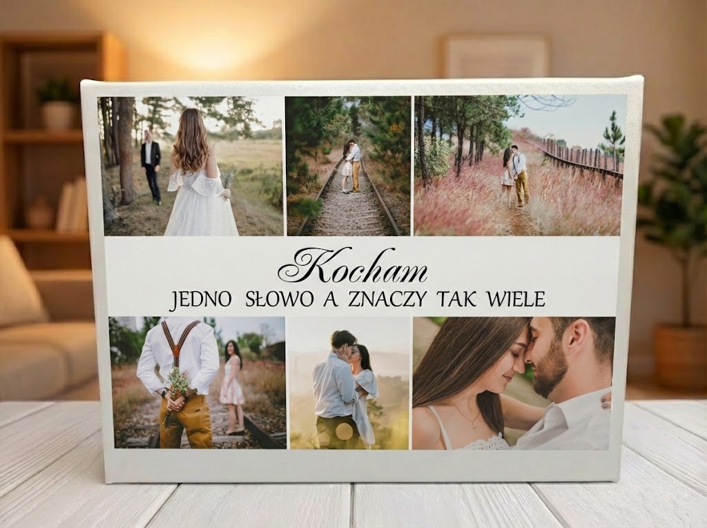 Obraz kolaż ze zdjęć z 6 zdjęć na walentynki