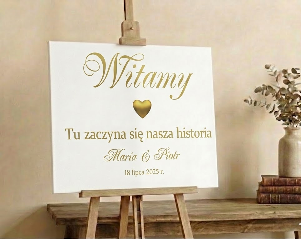 Tablica powitalna na ślub wesele z cytatem personalizacją