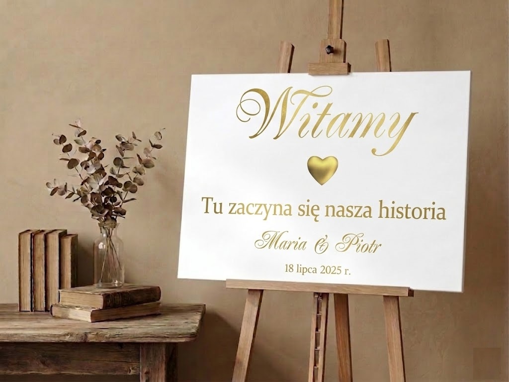 Tablica powitalna na ślub wesele z cytatem personalizacją