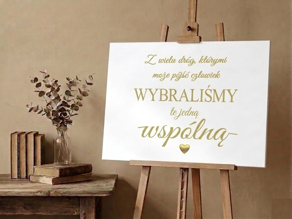 Tablica Powitalna z Cytatem na Wesele Ślub