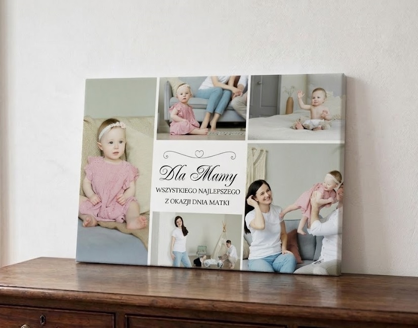 Kolaż z 5 Zdjęć na Dzień Matki z Dedykacją