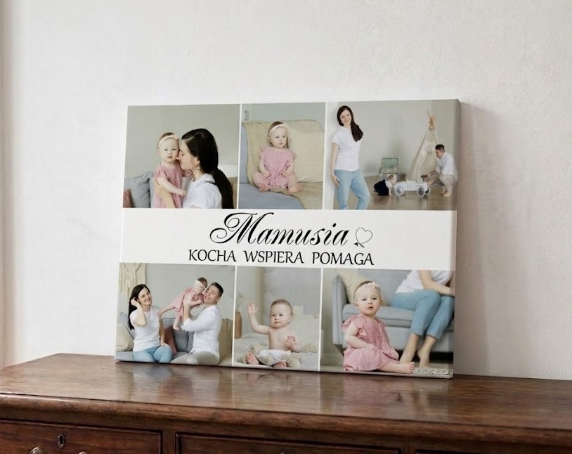 Prezent na dzień matki kolaż 6 Zdjęć z dedykacją