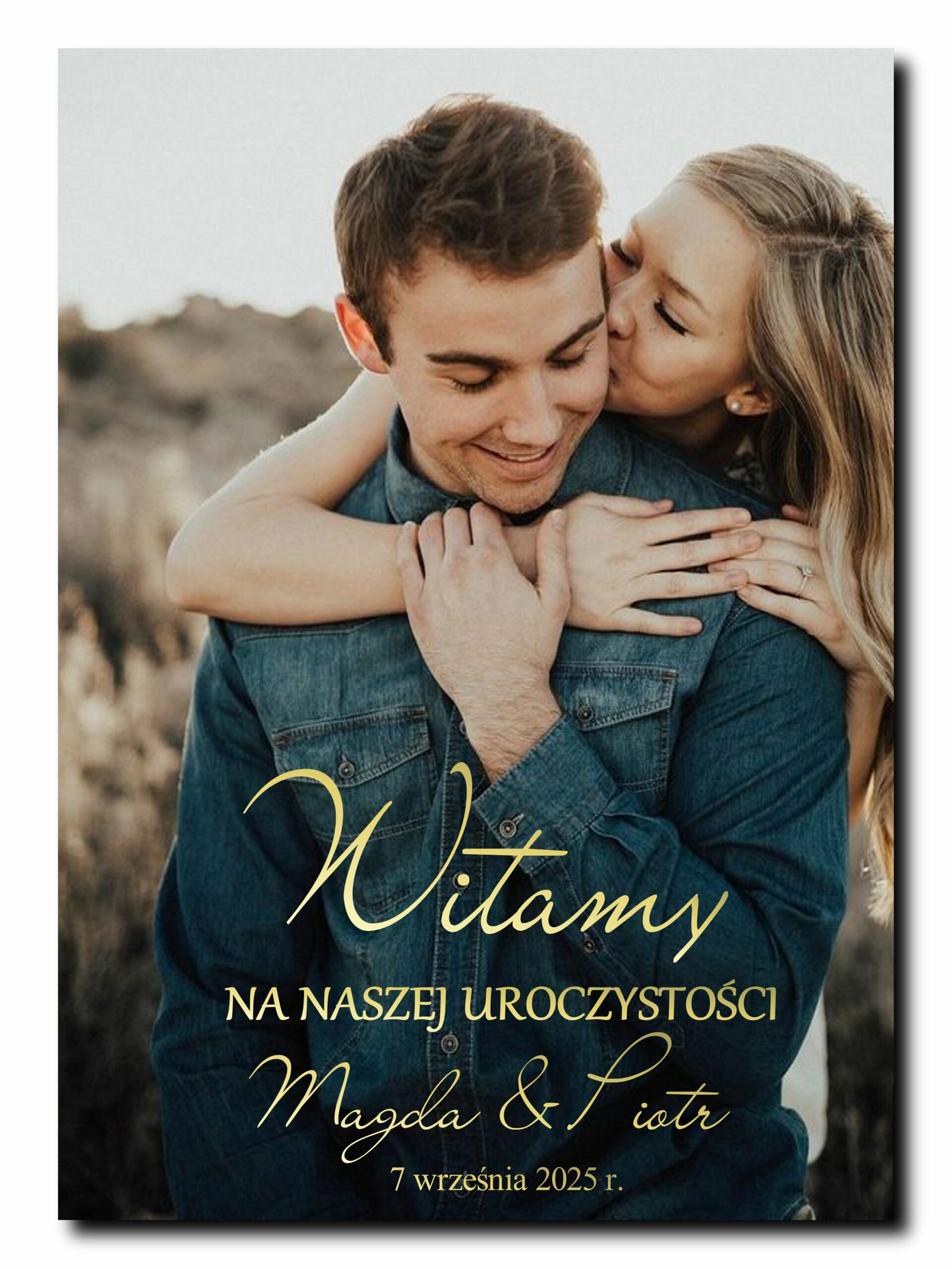 Tablica powitalna na ślub wesele obraz ze zdjęciem