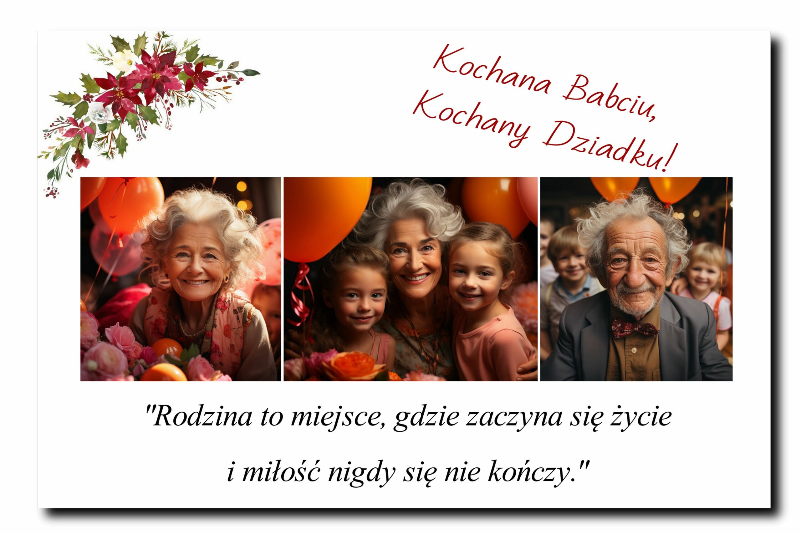 Prezent ze Zdjęć dla Babci i Dziadka – Obraz Kolaż i Dedykacja