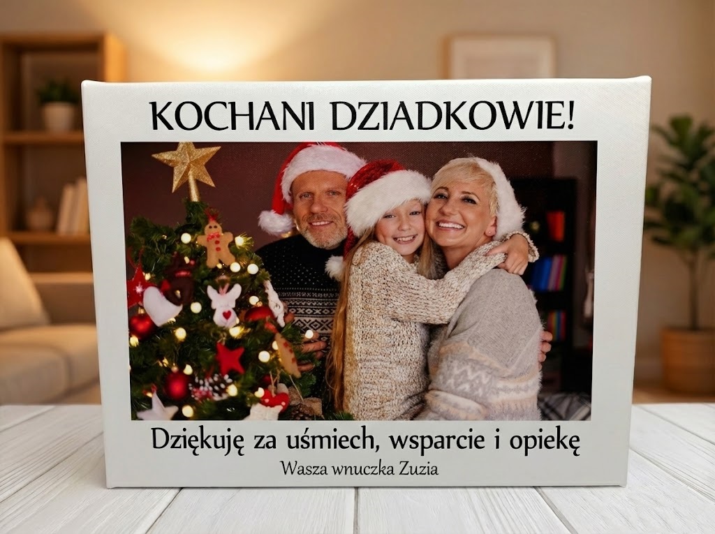Obraz ze Zdjęciem na Dzień Babci i Dziadka - Prezent z Dedykacją