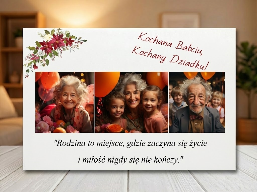 Prezent Ze Zdjęć Dla Babci I Dziadka – Obraz Kolaż Z Dedykacją