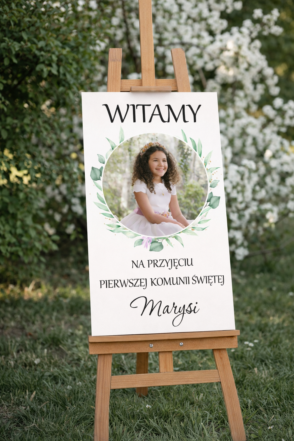 Obraz Na Komunie Dla Dziewczynki tablica powitalna