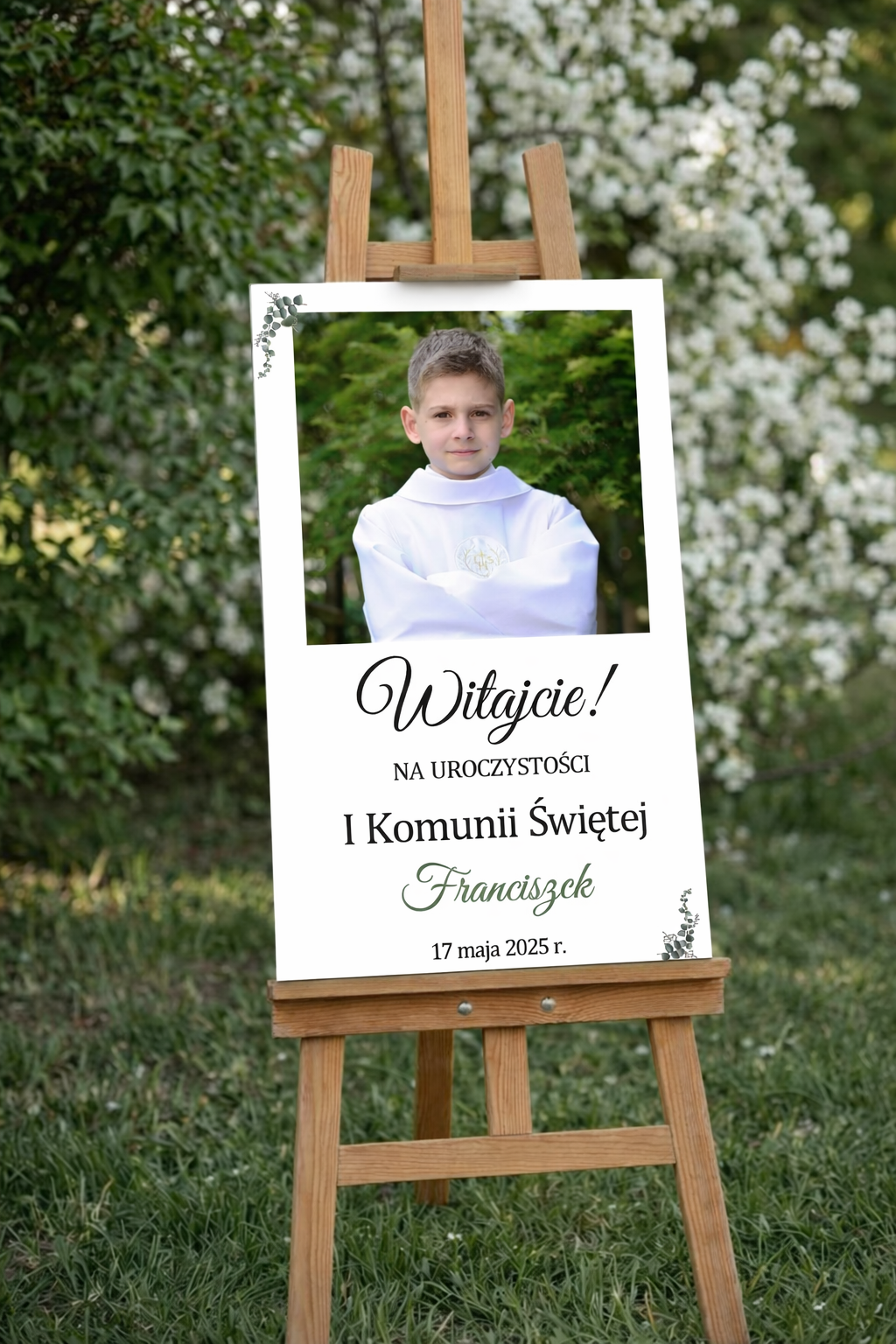 Tablica Powitalna na Komunię ze Zdjęciem