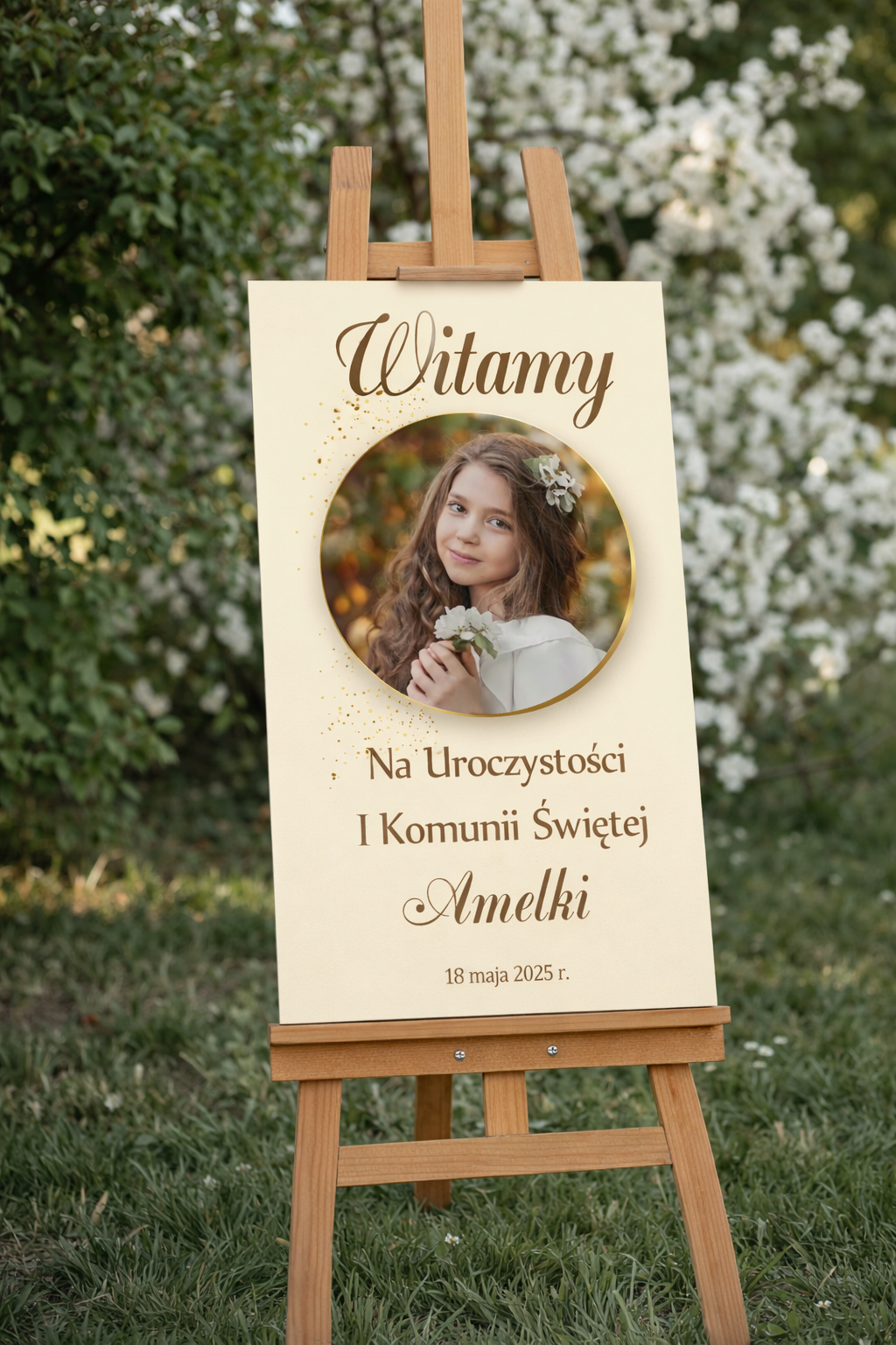Tablica Powitalna na Komunię Dziewczynki