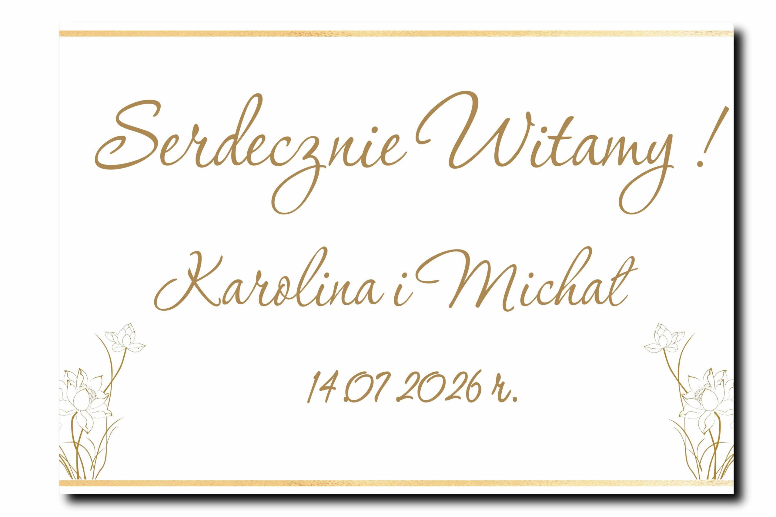 Obraz tablica powitana na ślub wesele z personalizacją