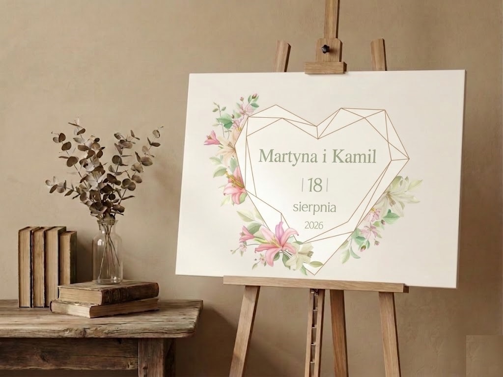 Tablica ślubna z SEREM na ślub wesele personalizowana