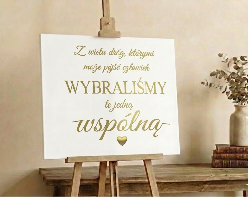 Tablica Powitalna z Cytatem na Wesele Ślub