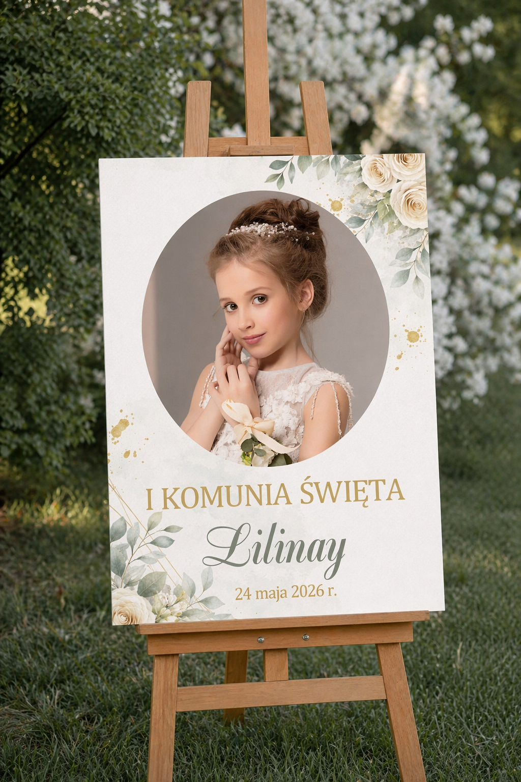 Tablica Powitalna na Komunię dla Dziewczynki